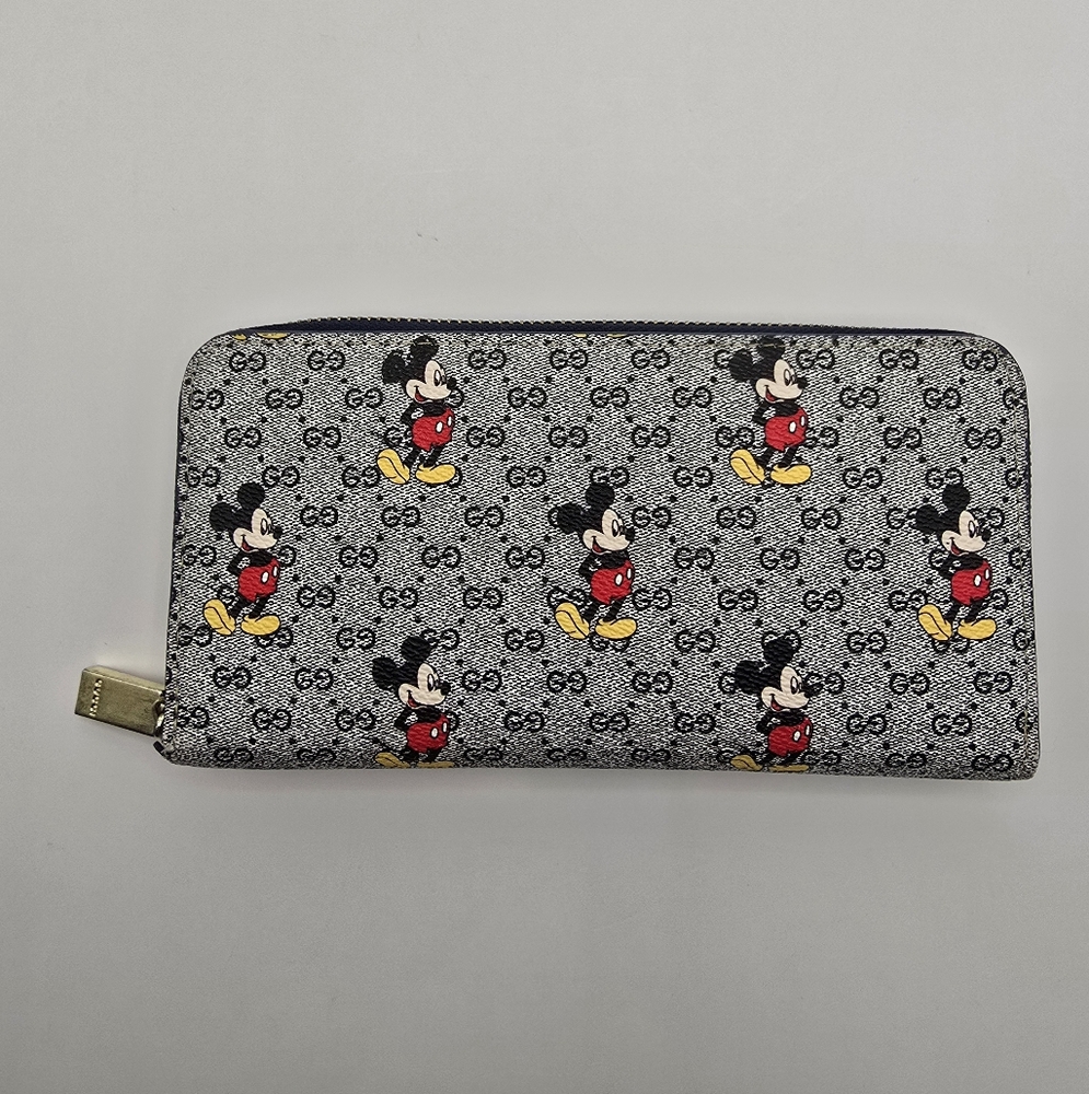 Disney Mickey Mouse Gray Fashion Inspired Monogram Logo Wallet